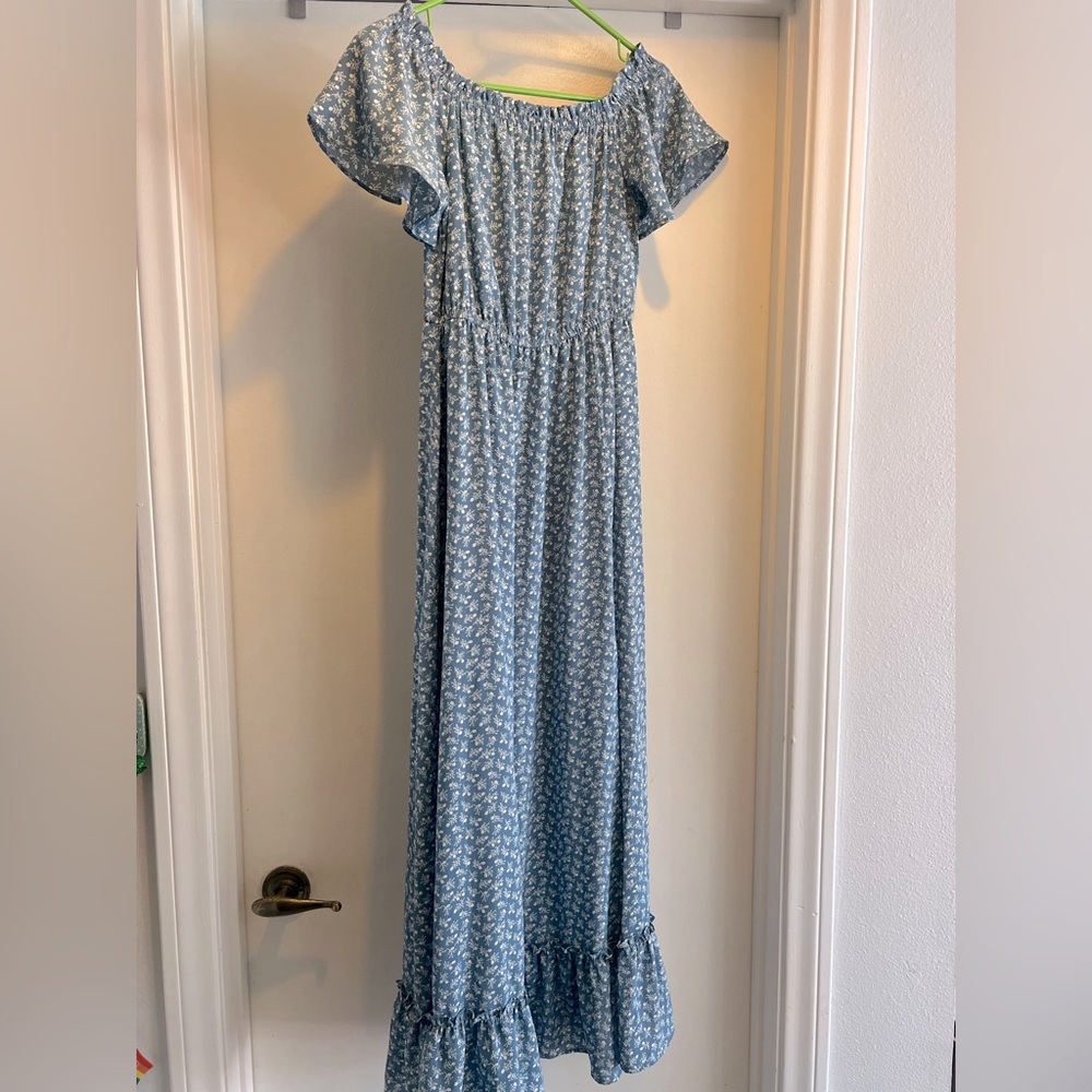 FFever Long Summer Dresses for Women - Off-Shoulder Maxi Dress,
